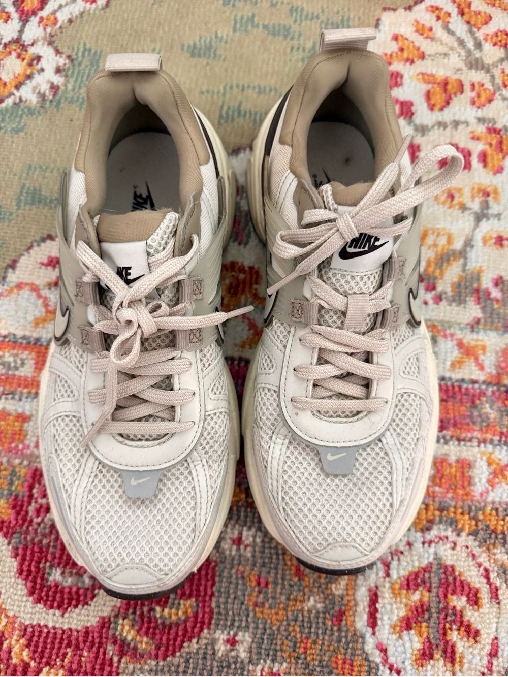 Nike Women's Athletic Sneakers in White and Tan